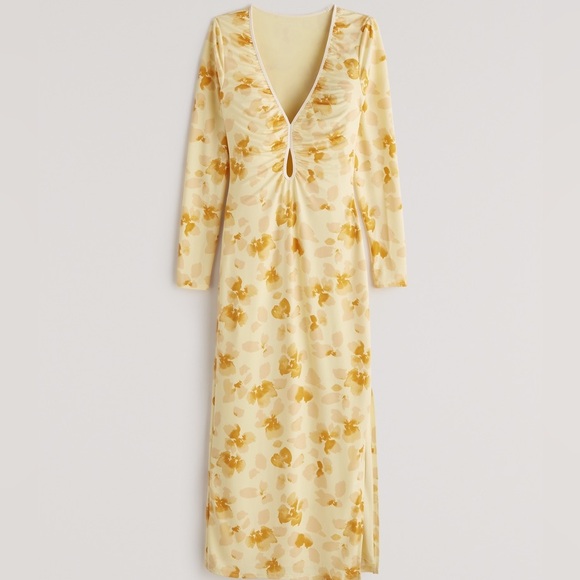 Abercrombie & Fitch Dresses & Skirts - Abercrombie Yellow Floral Midi Dress [SP]